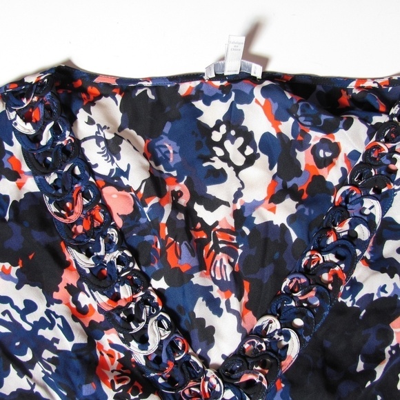 Joie Floral Silk Blouse Size Sm Braided Neckline - Picture 3 of 4